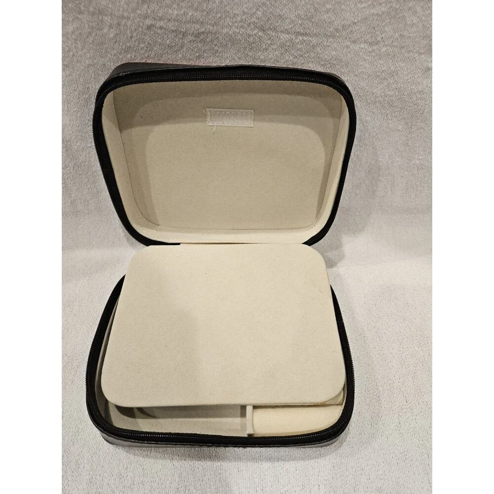 Brighton Travel Jewelry Case Black Faux Leather Mirror Christmas Holiday